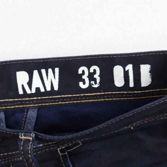 G Star Raw Jeans Mens 30x32 (Fits 31.5x31) Blue Waxed Dark Wash Tapered 3301 - Picture 5 of 11